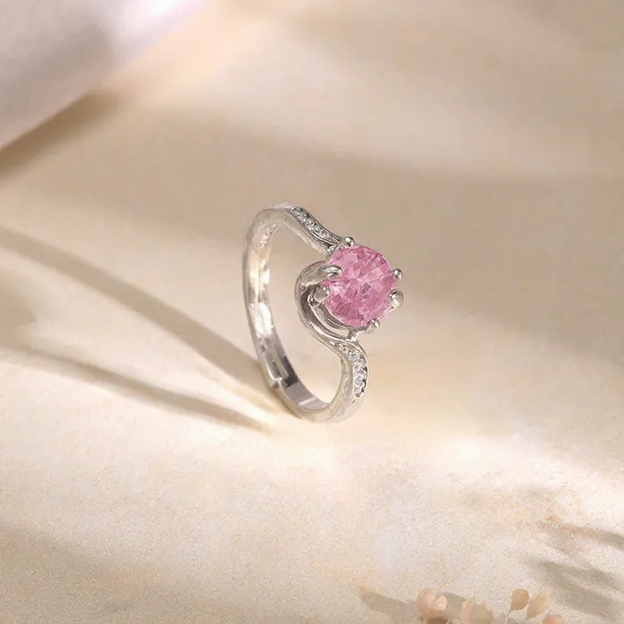 Silver Pink Shine Ring