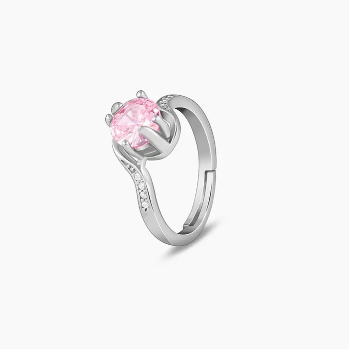 Silver Pink Shine Ring