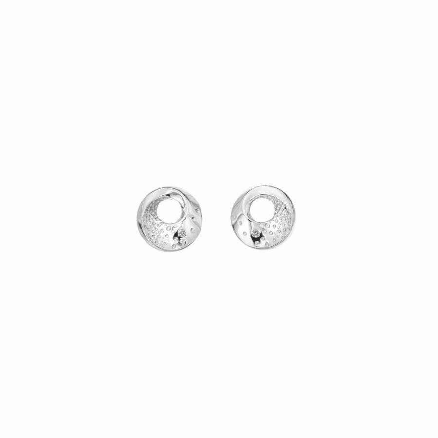 Silver Quest Circle Stud Earrings
