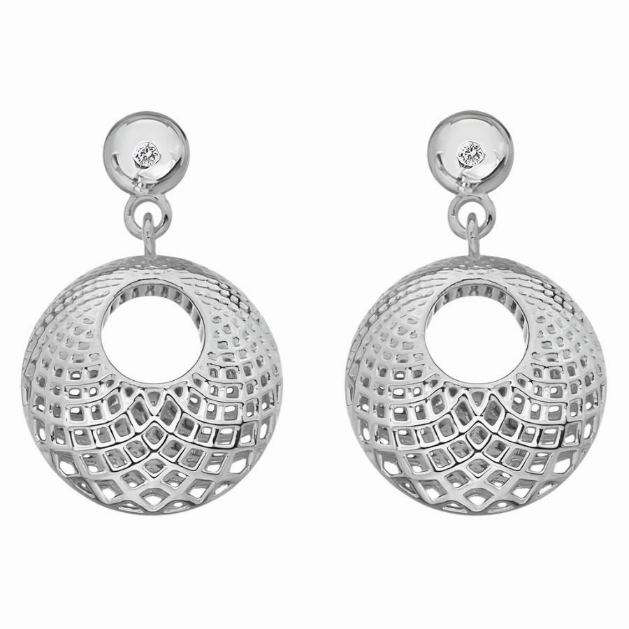 Silver Quest Filigree Circle Drop Earrings