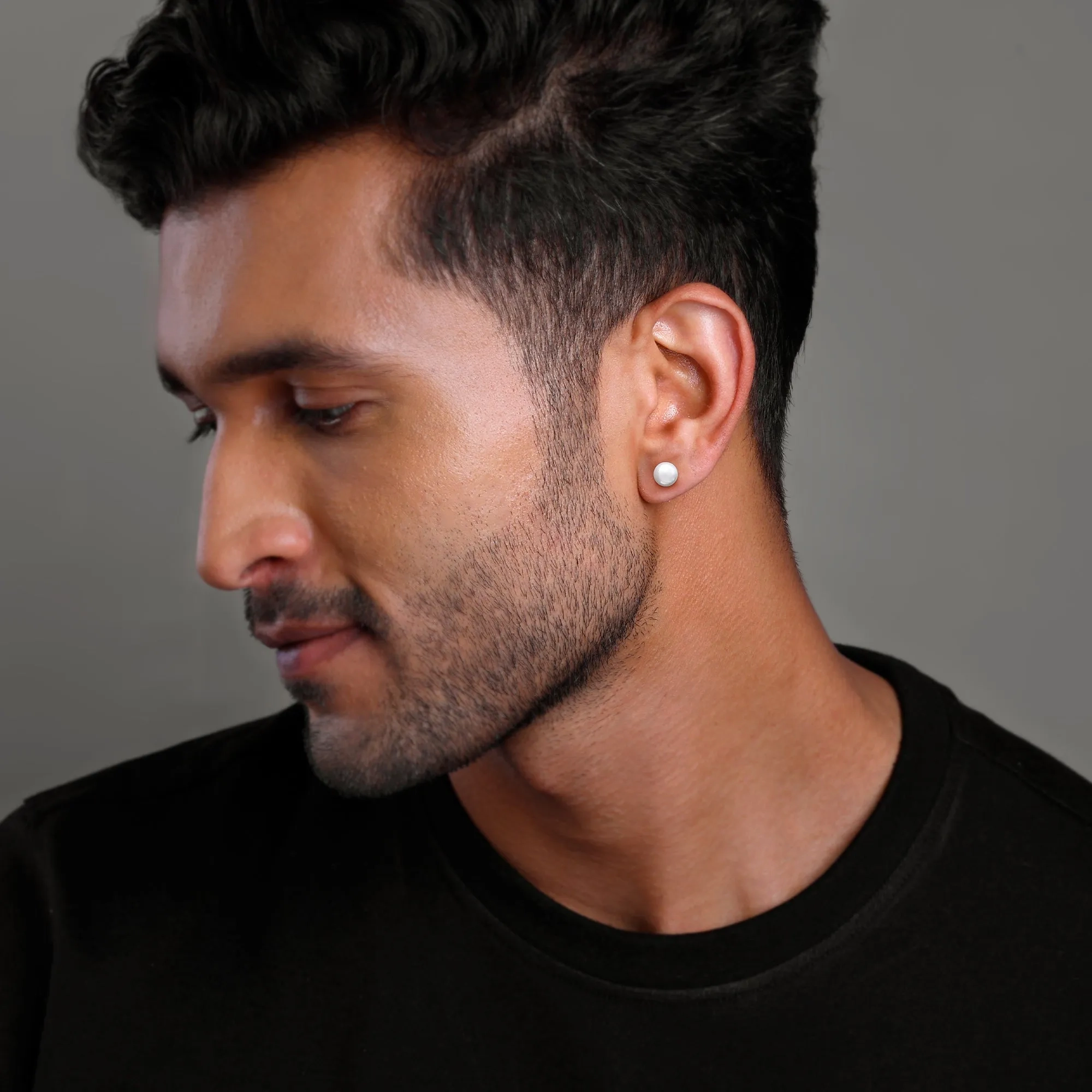 Silver Redefined Stud For Men