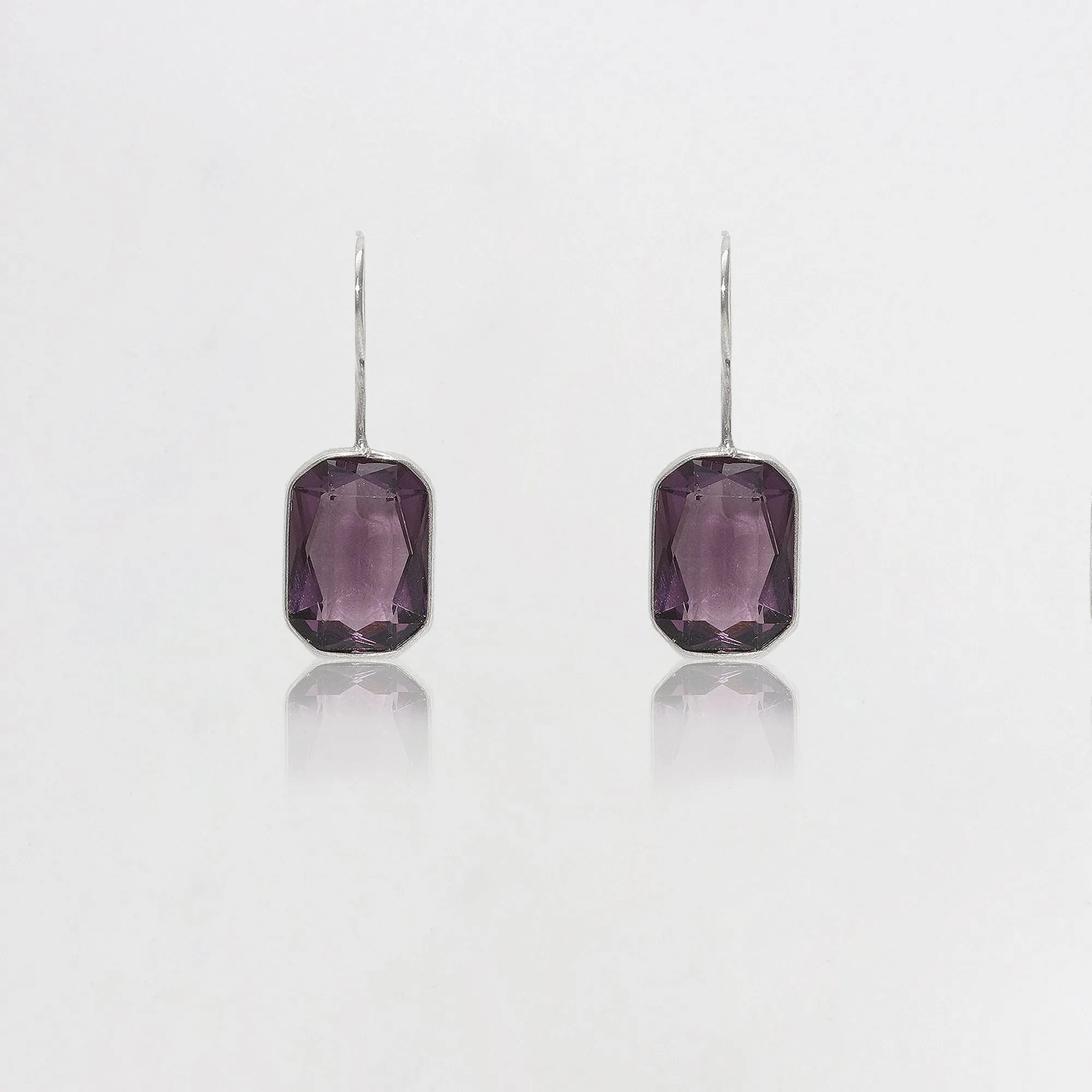 Silver Royal Purple Earrings