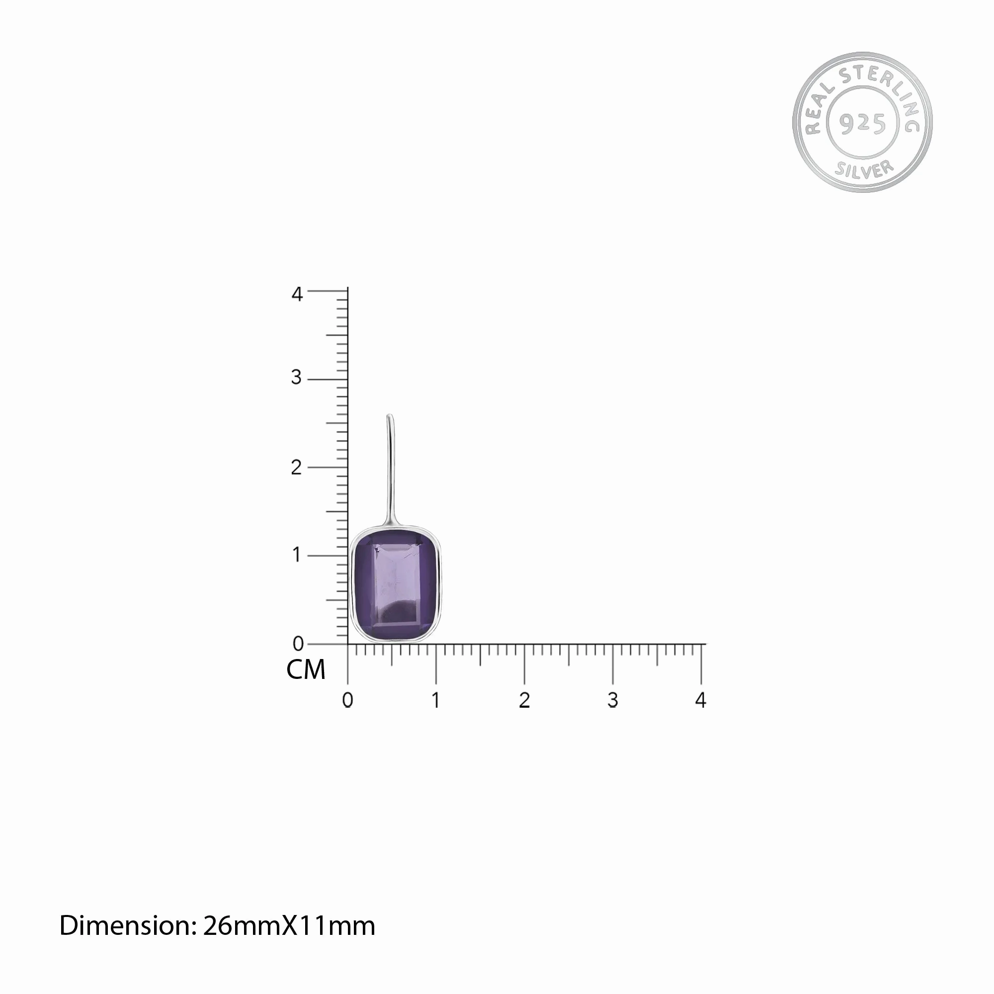 Silver Royal Purple Earrings