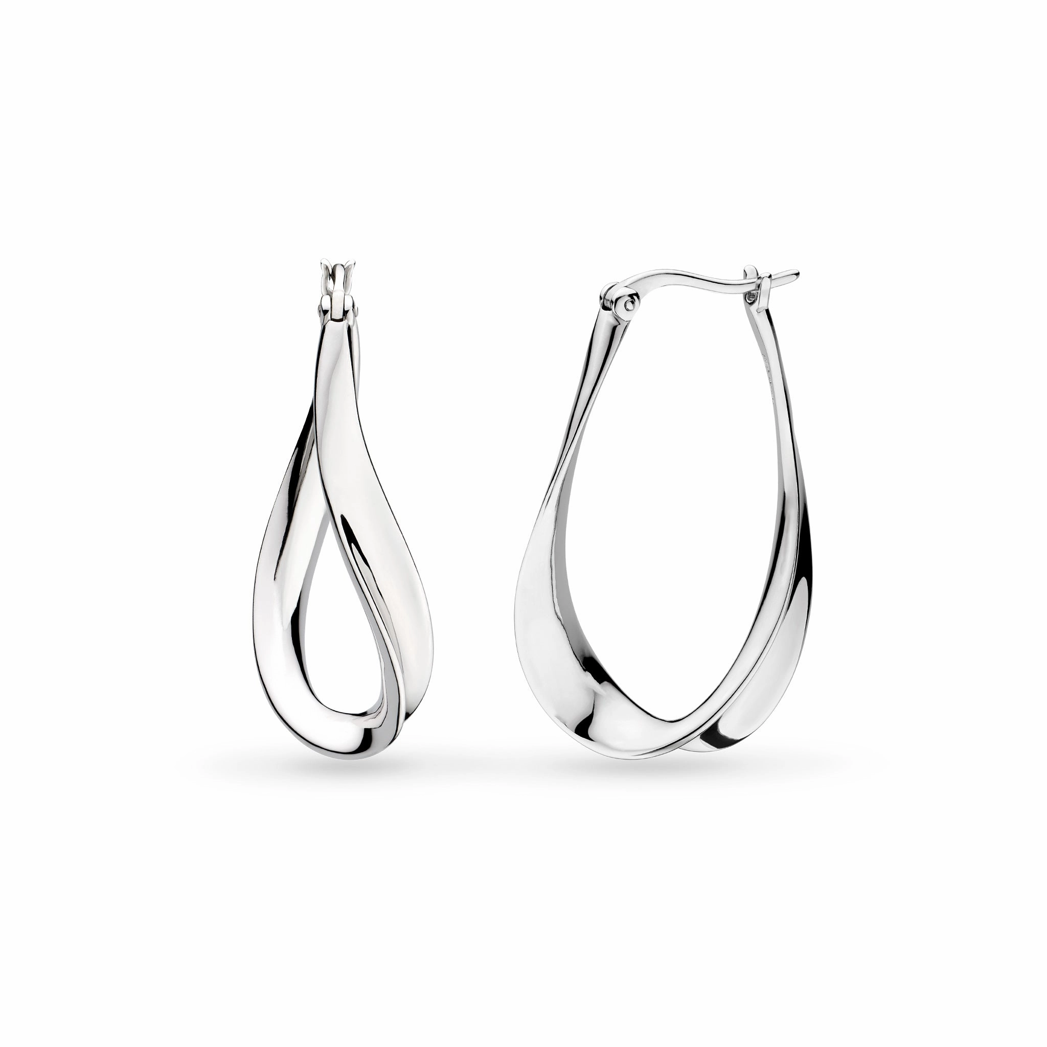 Silver Serenity Grande Hoop Drop Earrings
