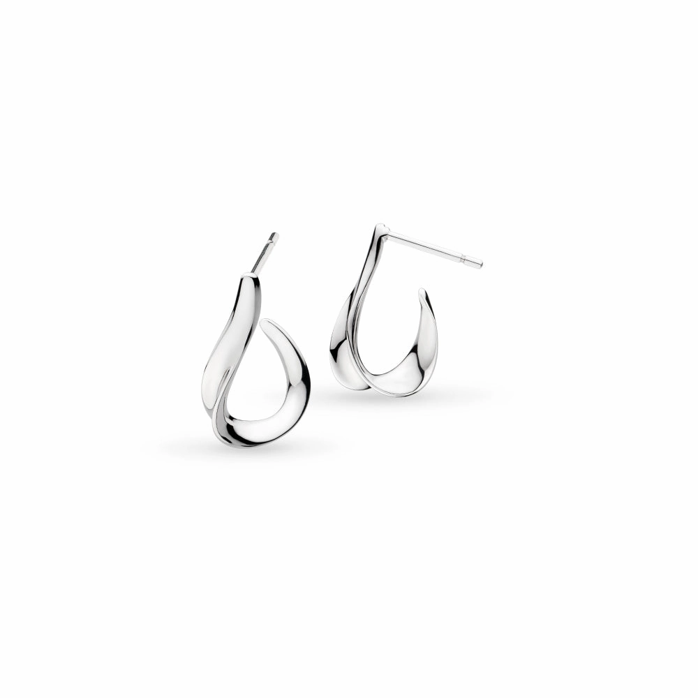 Silver Serenity Grande Semi Hoop Drop Earrings