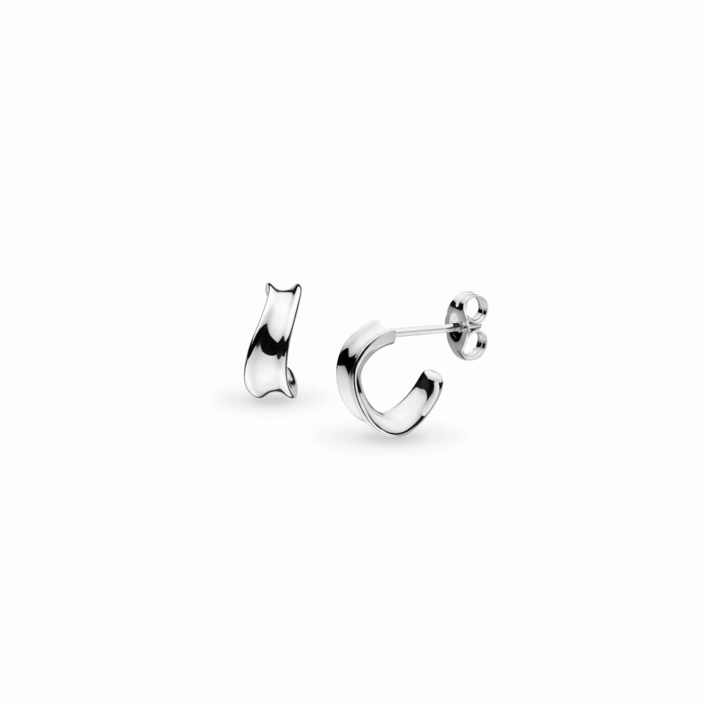 Silver Serenity Semi Hoop Stud Earrings