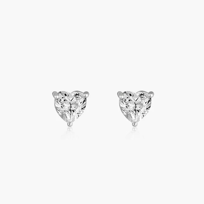 Silver Shape of Heart Earrings