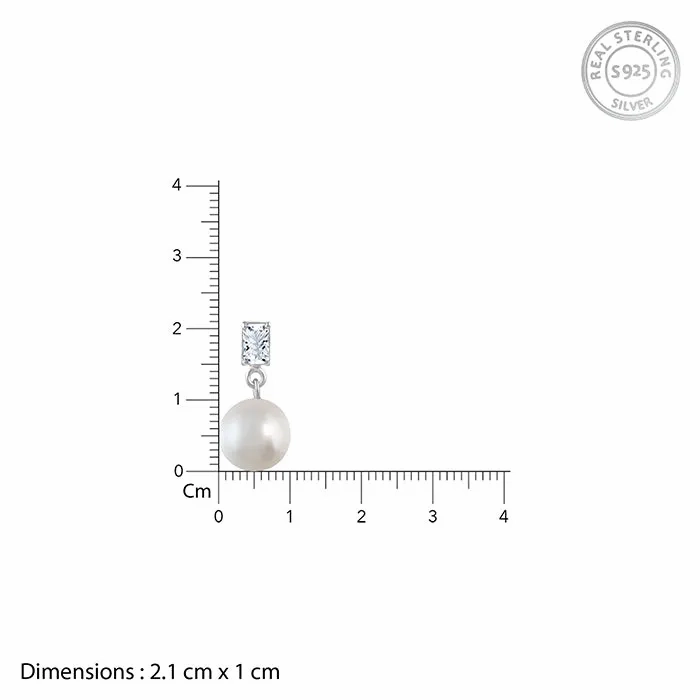 Silver Shining Pearl Earrings