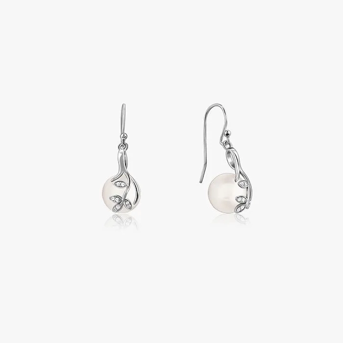 Silver Shiny Pearl Earrings