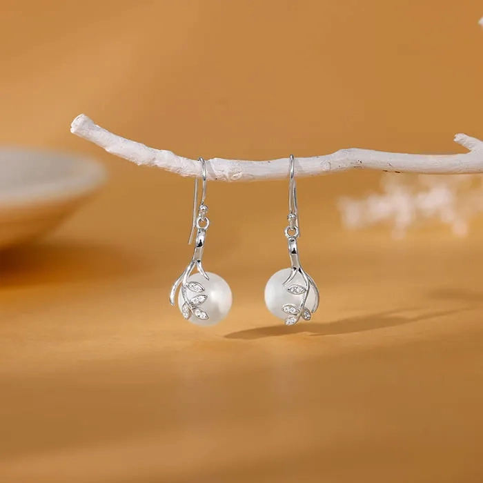 Silver Shiny Pearl Earrings
