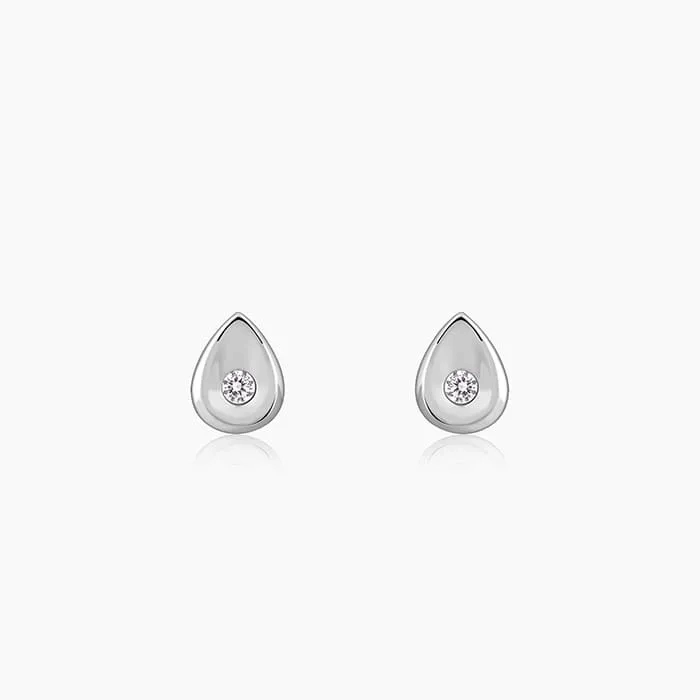 Silver Small Tear Drop Earrings