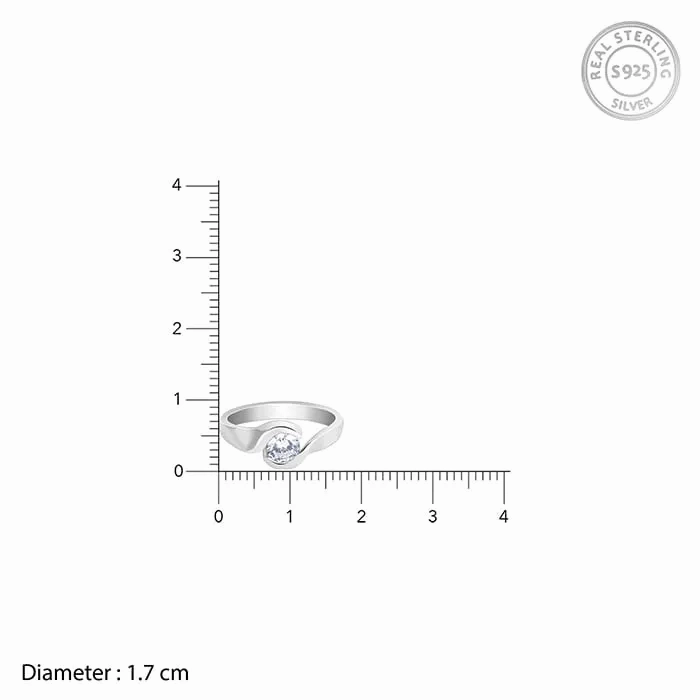Silver Solitaire Twist Ring