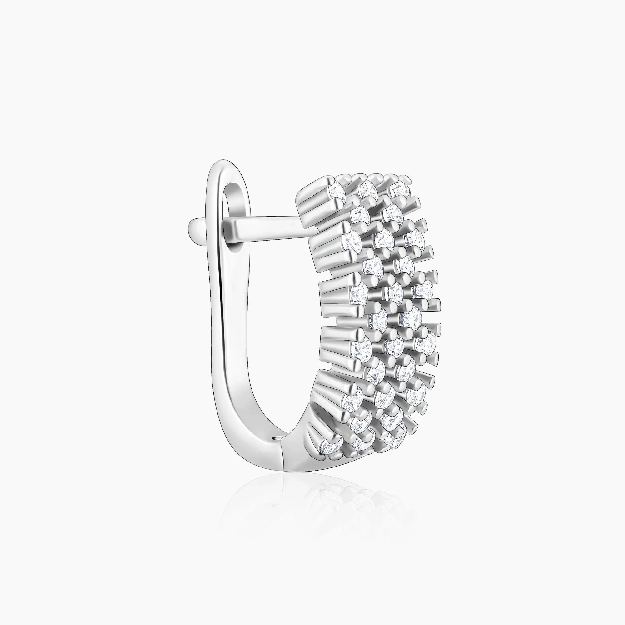 Silver Sparkling Shine Hoop Earrings