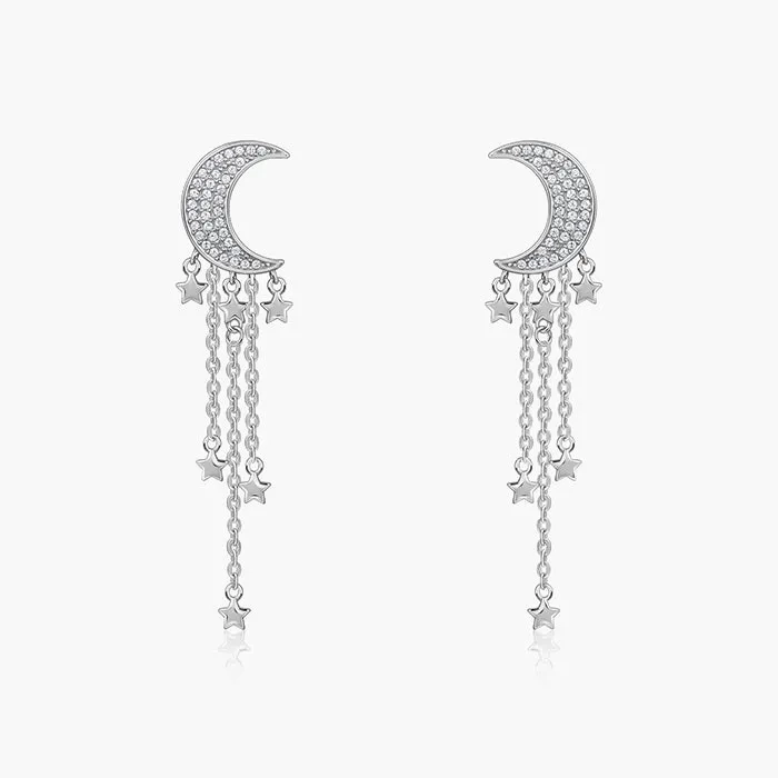 Silver Starry Star Danglers