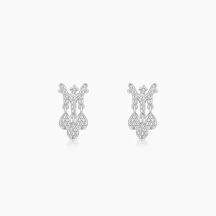 Silver Teardrop Mangalsutra Danglers