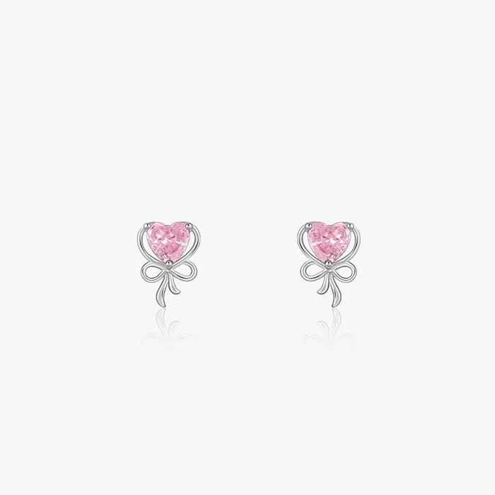 Silver Tied with Love Studs