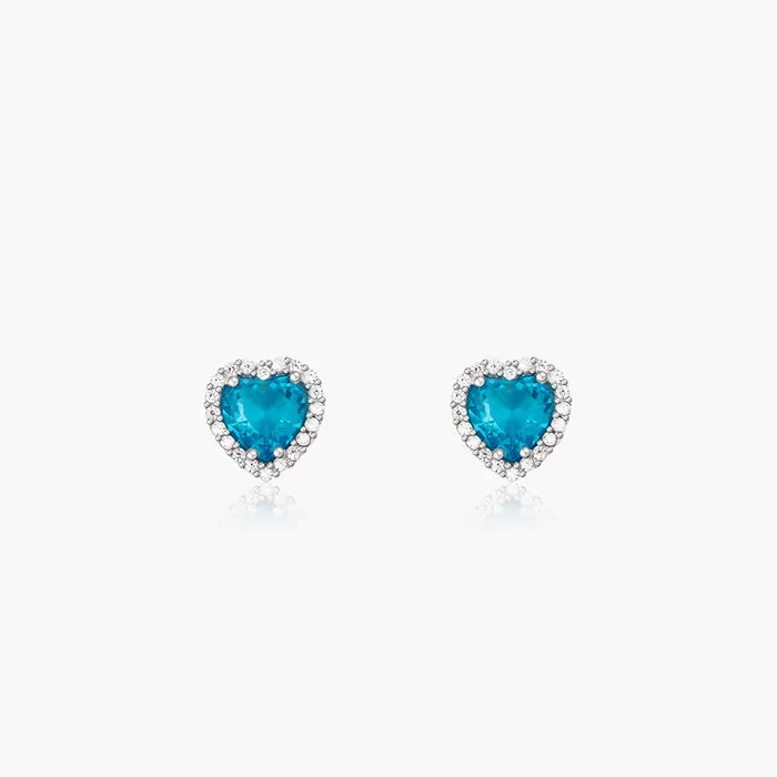 Silver Titanic Heart Of The Ocean Studs