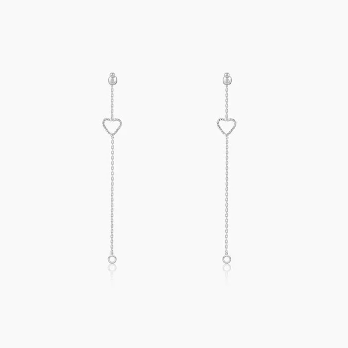 Silver Trendy Love Earrings
