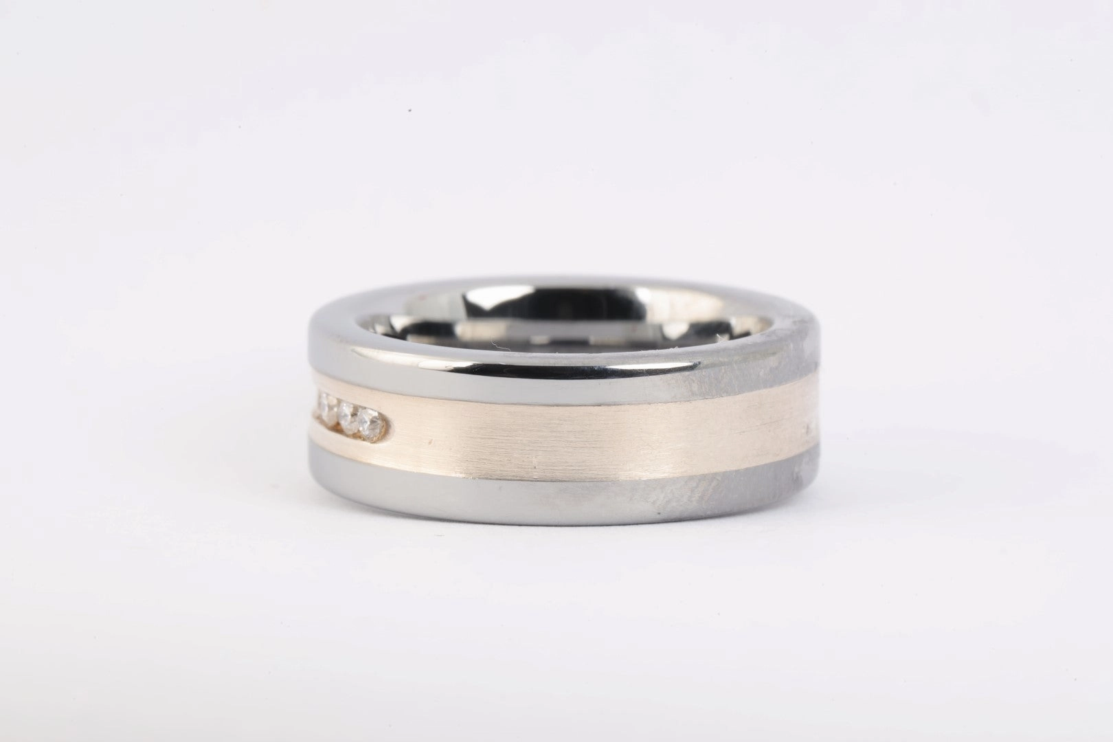 Silver Tungsten Men's 0.27tcw Diamond Wedding Band (18.3g)