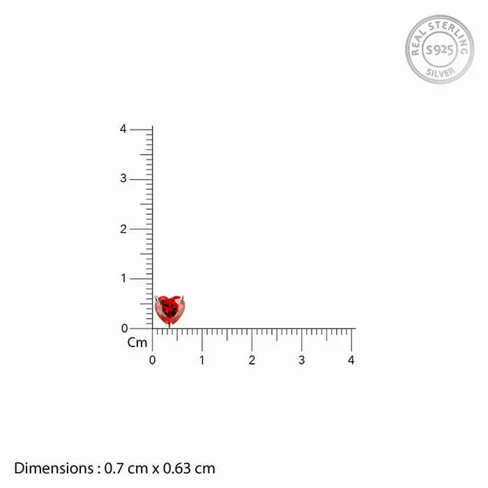 Silver Valentine Heart Stud Earrings