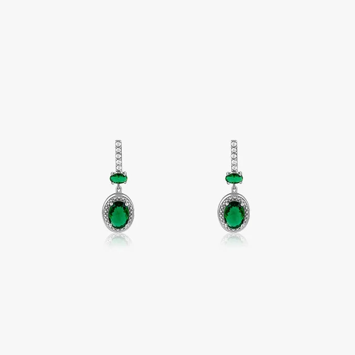 Silver Verdant Whisper Drop Earrings