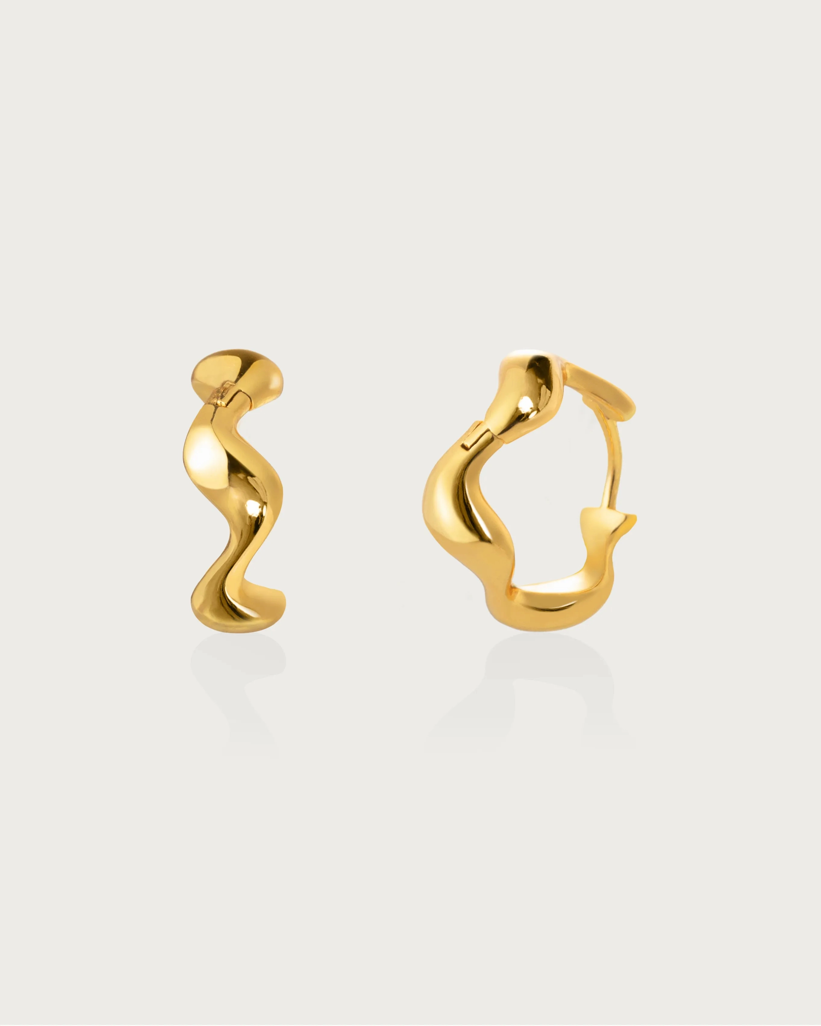 Silver Wave Hoop Earrings