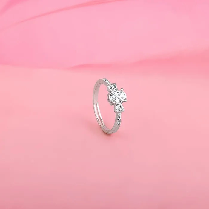 Silver Winged Oval Ring