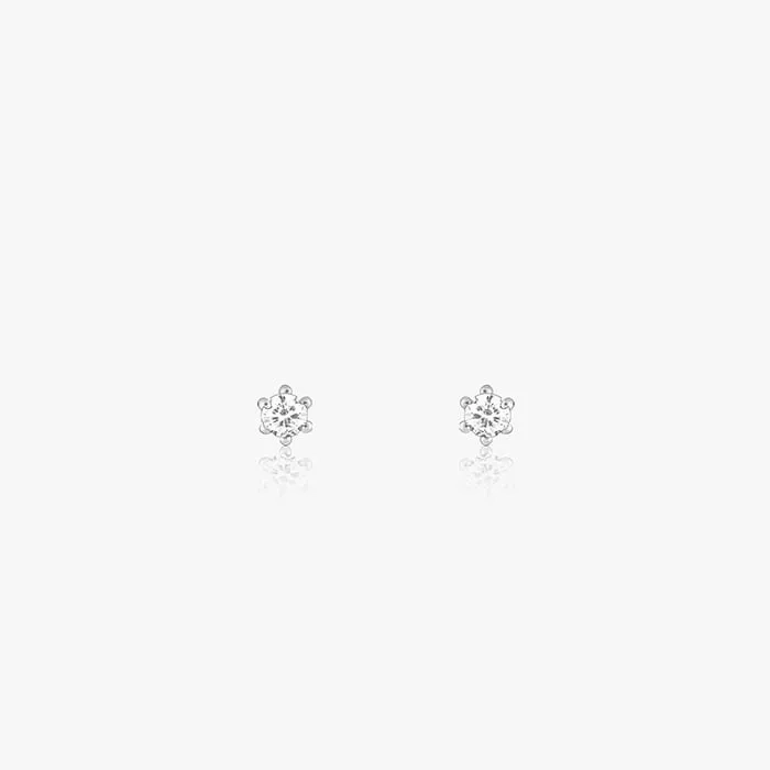 Silver Zircon Bubble Stud Earrings
