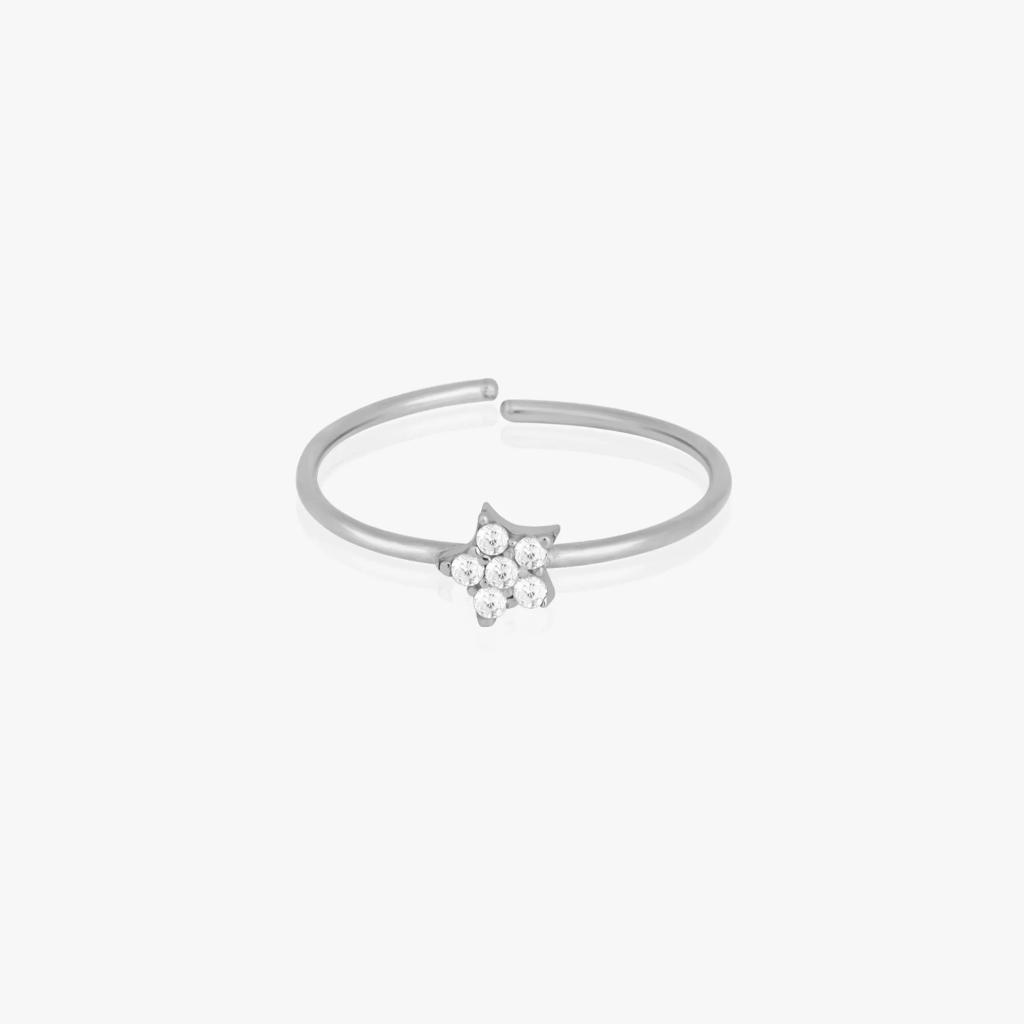 Silver Zircon Constellation Ring