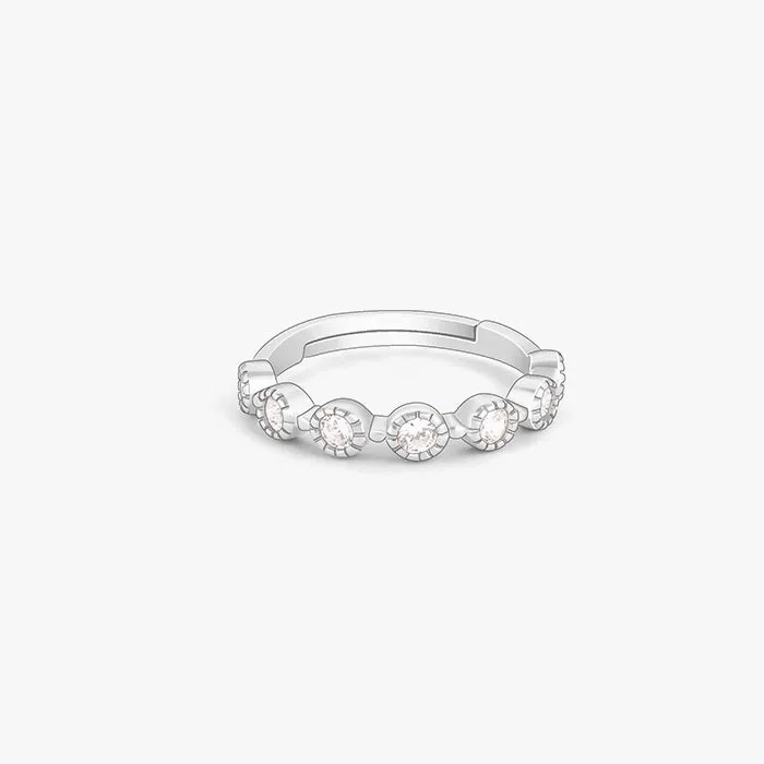 Silver Zircon Melange Ring
