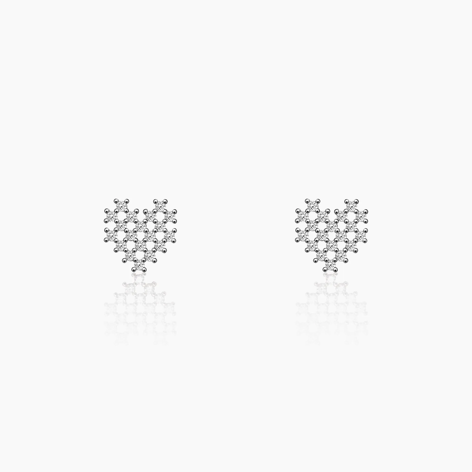Silver Zircon Mini Heart Studs