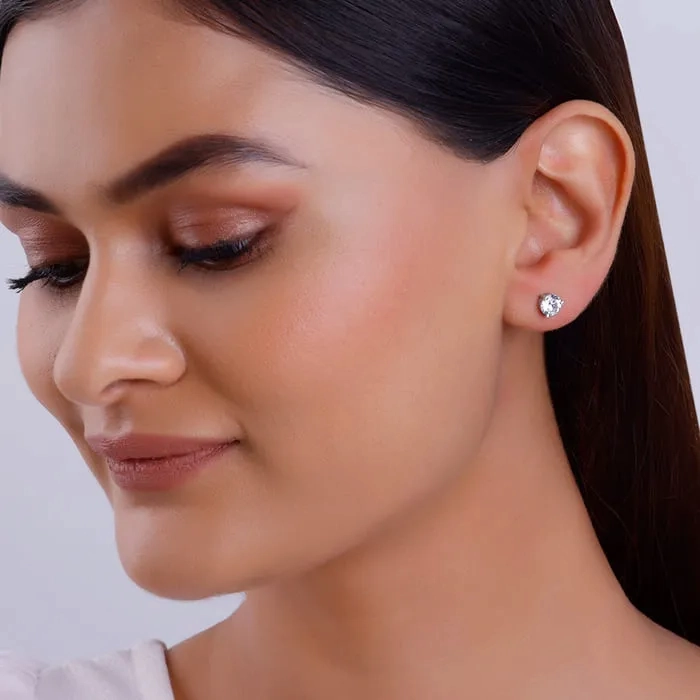 Silver Zircon Mini Studs