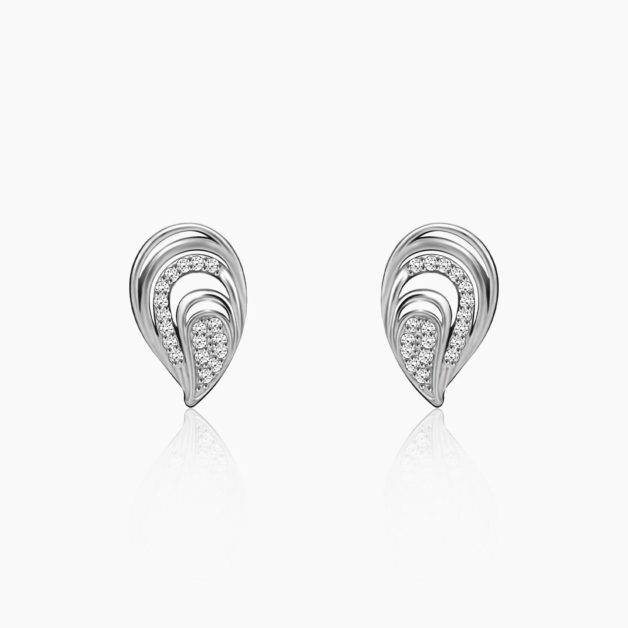 Silver Zircon Sparkling Drop Earrings