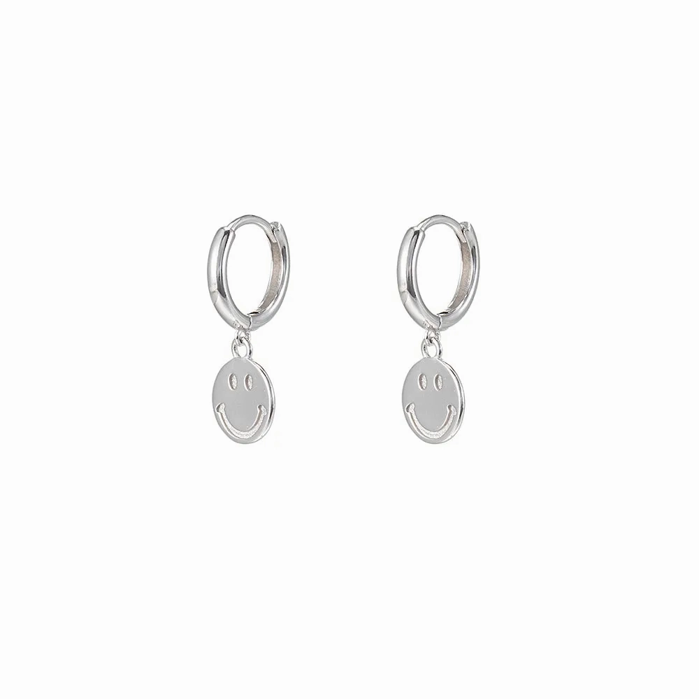 Smiley Face Huggie Earrings
