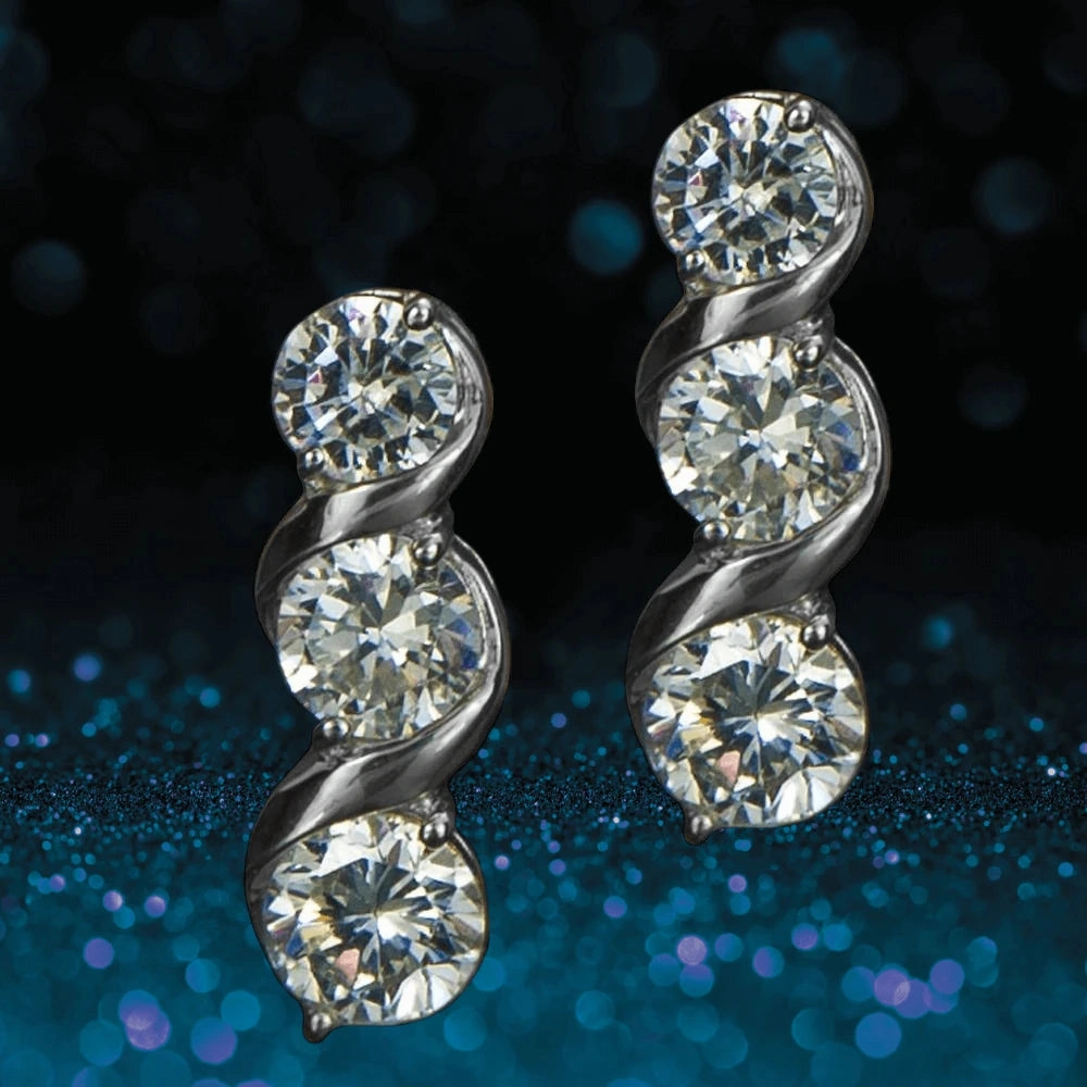 Solitaire Twist Earrings