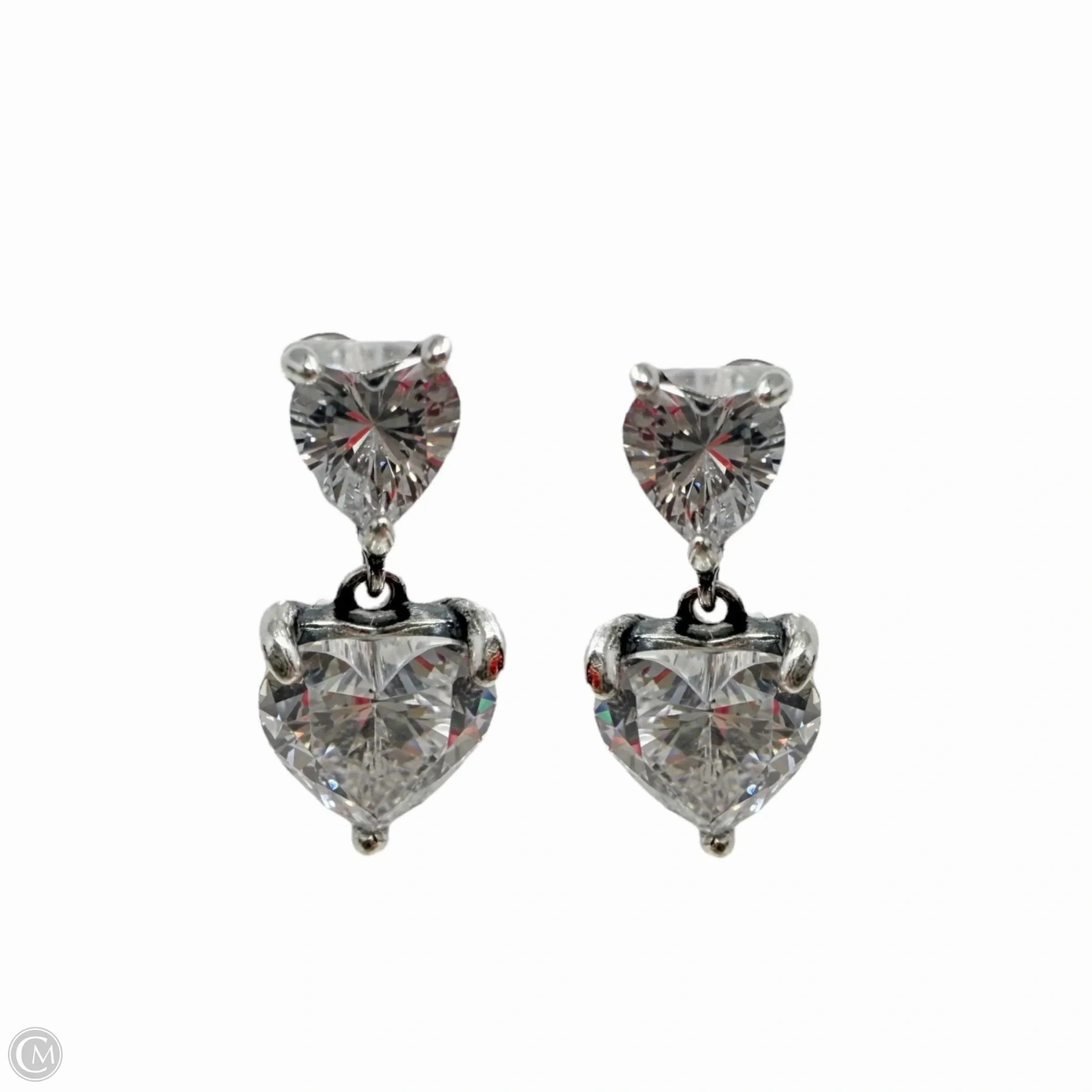 Sparkling Double Heart Earrings By Pandora