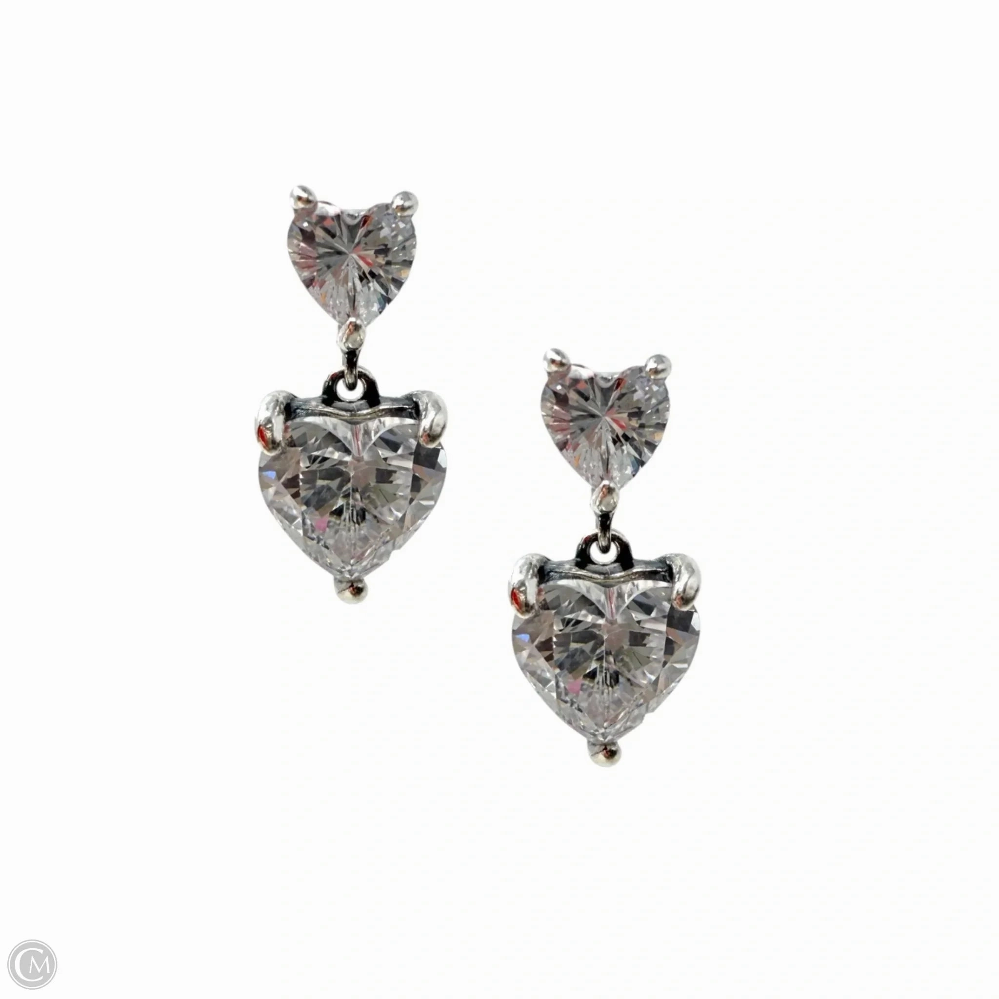 Sparkling Double Heart Earrings By Pandora