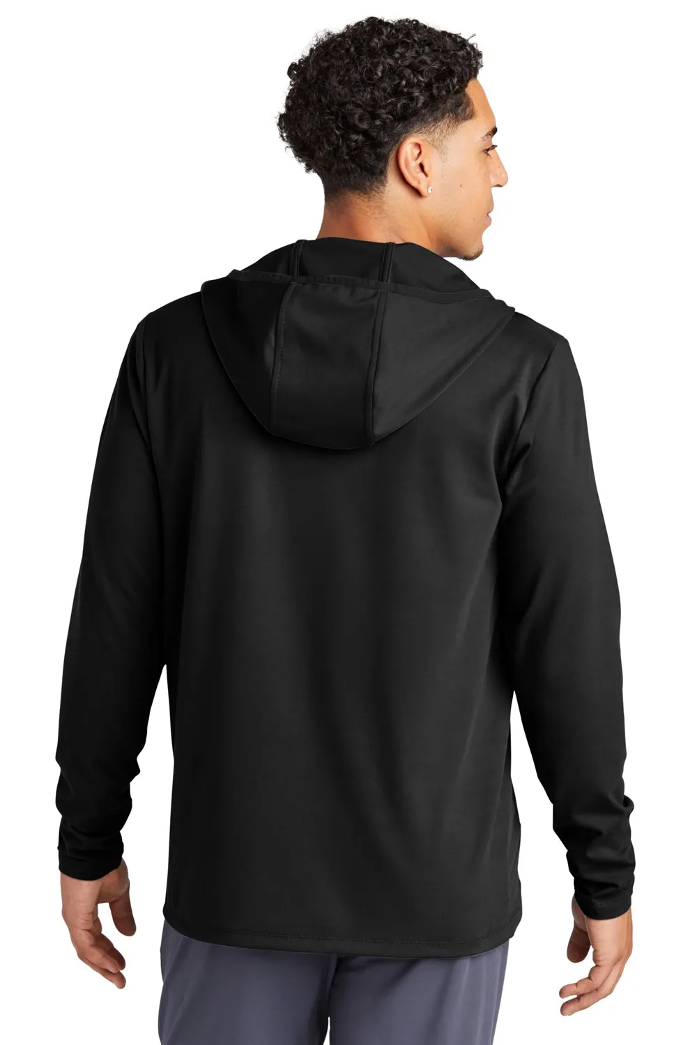 Sport-Tek Mens Circuit Full Zip Hooded Sweatshirt Hoodie w/ Pockets - Deep Black