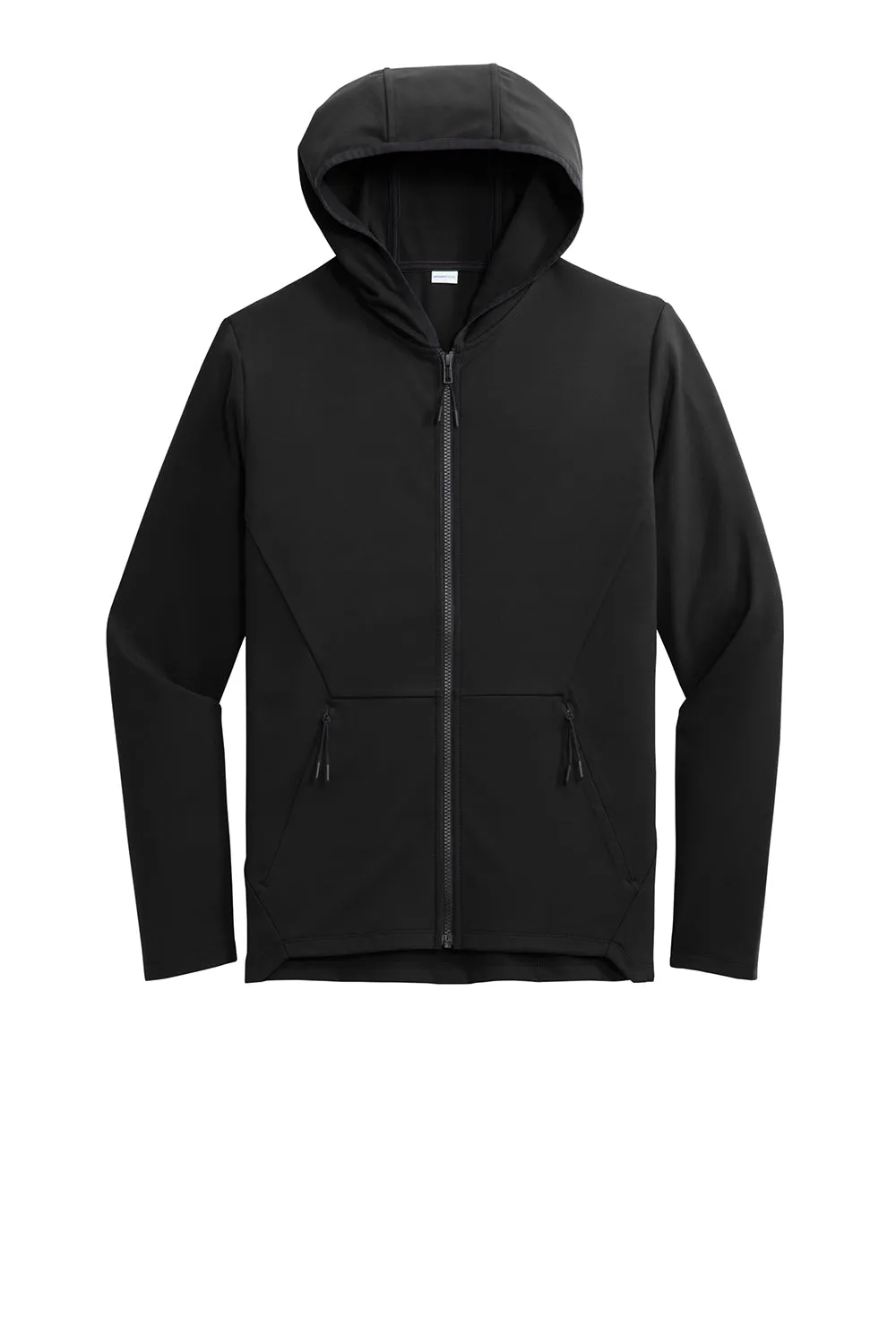 Sport-Tek Mens Circuit Full Zip Hooded Sweatshirt Hoodie w/ Pockets - Deep Black