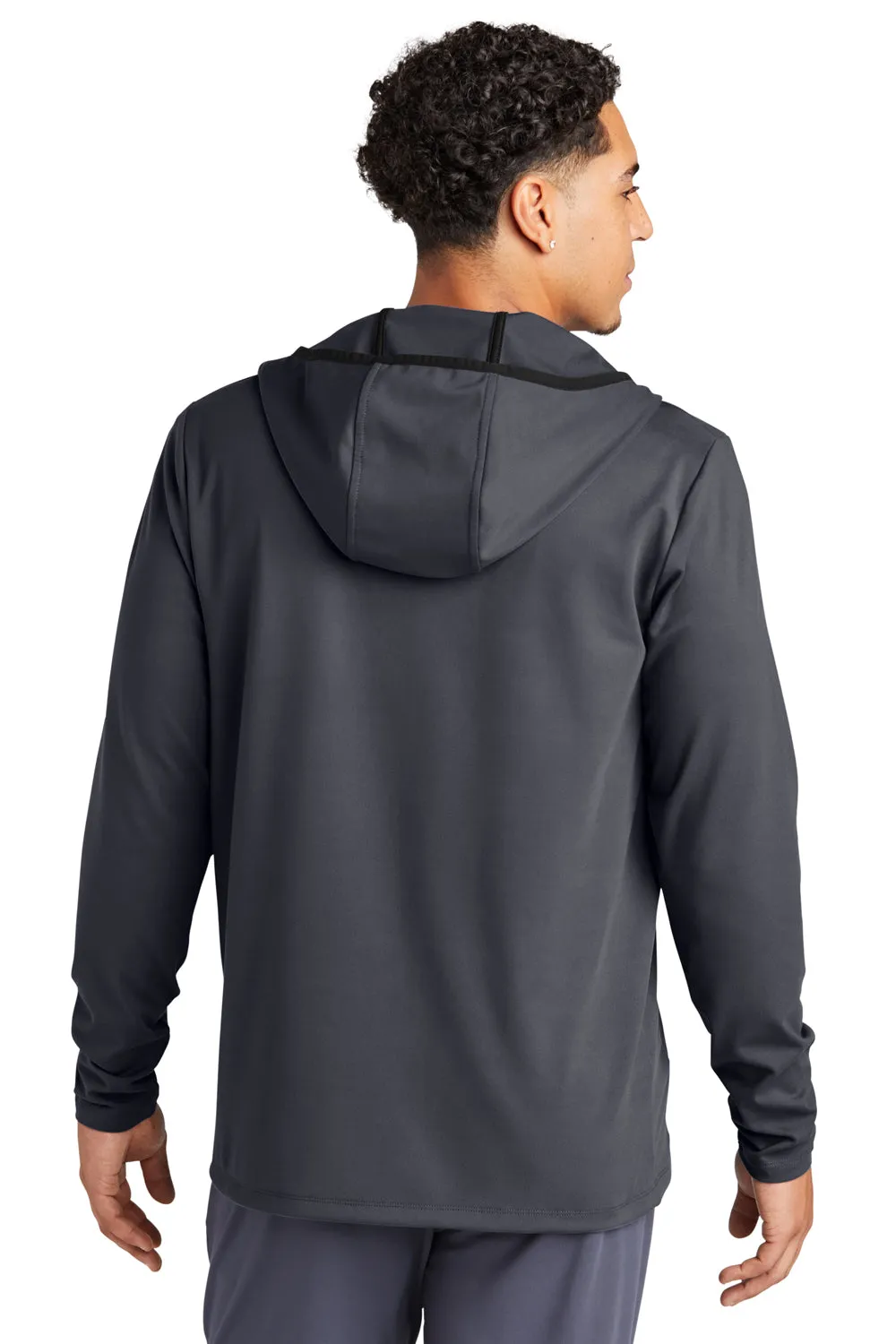Sport-Tek Mens Circuit Full Zip Hooded Sweatshirt Hoodie w/ Pockets - Graphite Grey