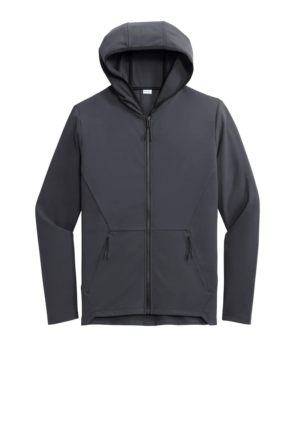 Sport-Tek Mens Circuit Full Zip Hooded Sweatshirt Hoodie w/ Pockets - Graphite Grey