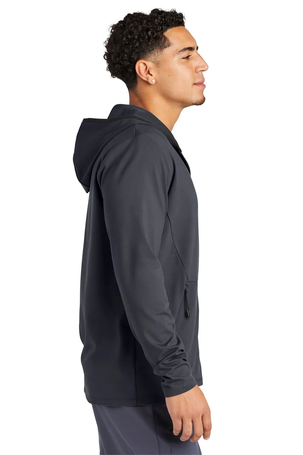 Sport-Tek Mens Circuit Full Zip Hooded Sweatshirt Hoodie w/ Pockets - Graphite Grey