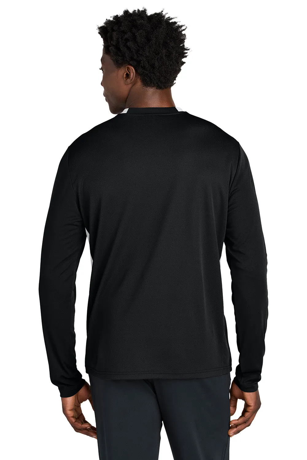 Sport-Tek Mens Club Moisture Wicking 1/4 Zip Sweatshirt - Black/White