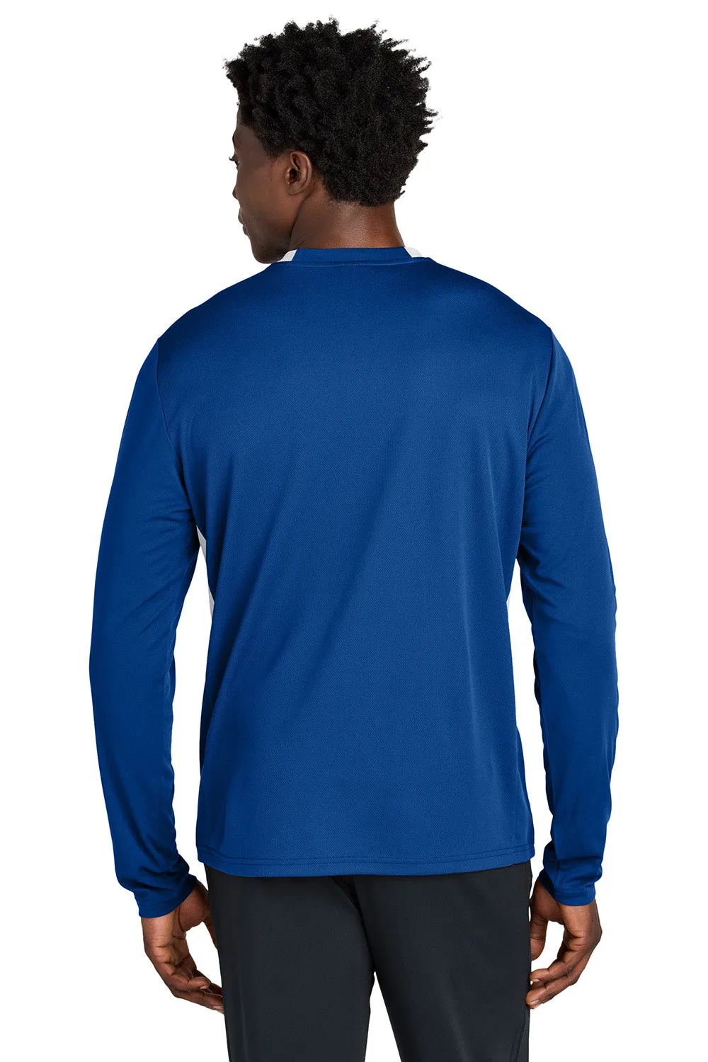 Sport-Tek Mens Club Moisture Wicking 1/4 Zip Sweatshirt - True Royal Blue/White
