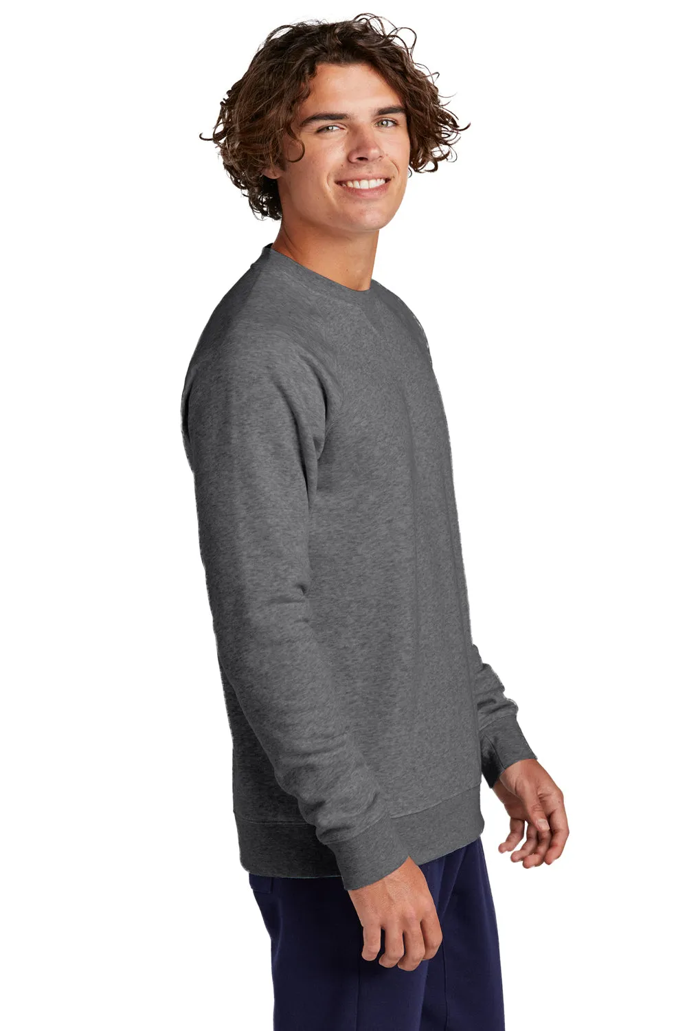 Sport-Tek Mens Drive Fleece Crewneck Sweatshirt - Heather Graphite Grey