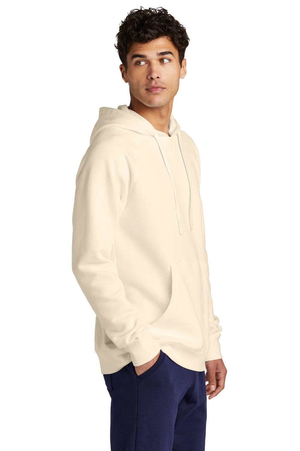 Sport-Tek Mens Drive Fleece Hooded Sweatshirt Hoodie w/ Pouch Pocket - Ecru