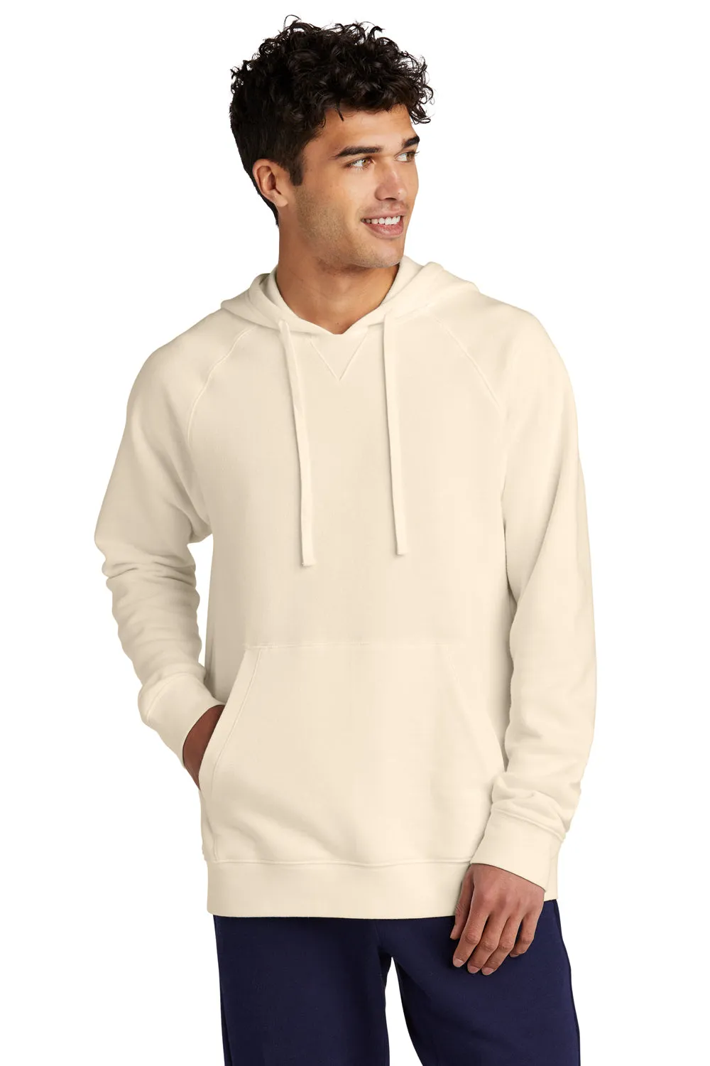 Sport-Tek Mens Drive Fleece Hooded Sweatshirt Hoodie w/ Pouch Pocket - Ecru