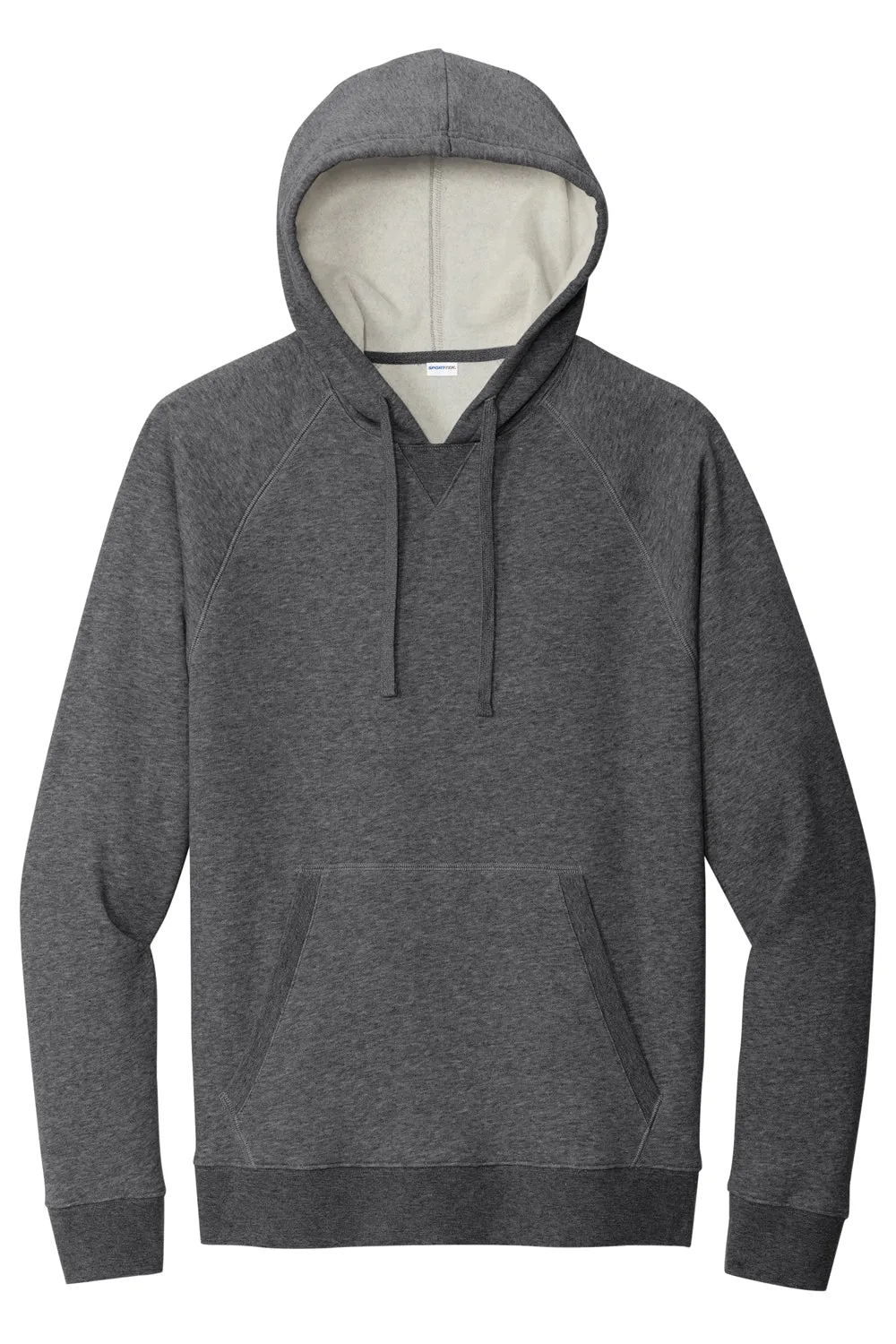 Sport-Tek Mens Drive Fleece Hooded Sweatshirt Hoodie w/ Pouch Pocket - Heather Graphite Grey