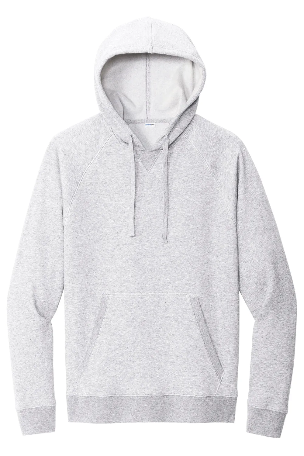 Sport-Tek Mens Drive Fleece Hooded Sweatshirt Hoodie w/ Pouch Pocket - Heather Grey
