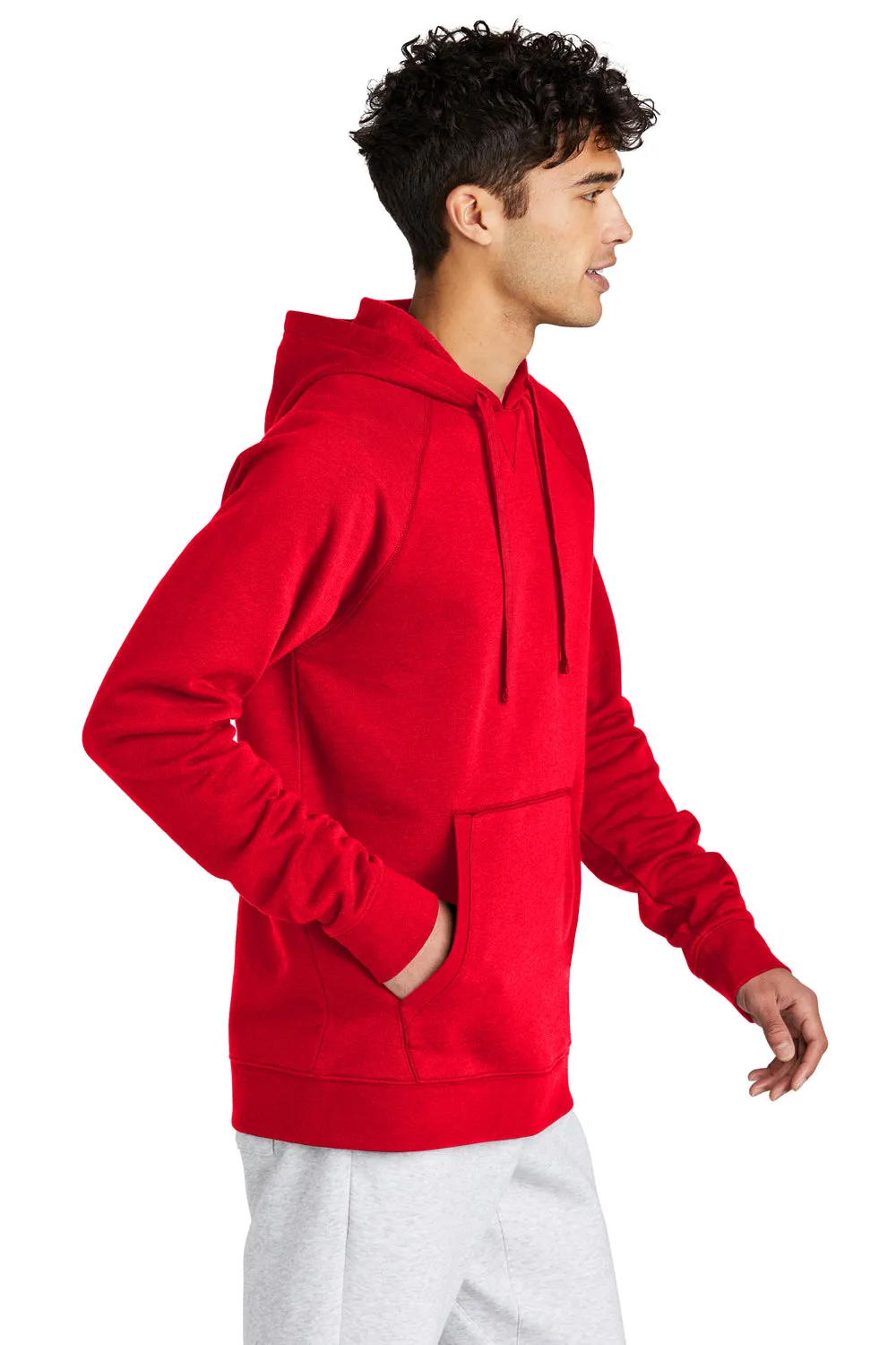 Sport-Tek Mens Drive Fleece Hooded Sweatshirt Hoodie w/ Pouch Pocket - True Red